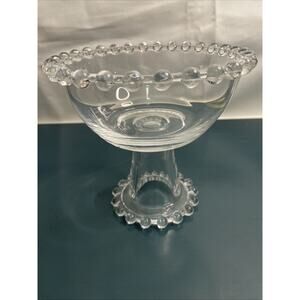 Vintage Authentic Candlewick Hobnail Glass Footed Pedestal Candy Dish